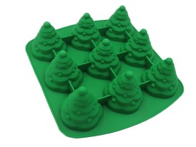 Molde silicona 9 pinitos navidad